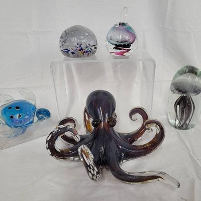 Colorful Sea Creatures & More Art Glass 