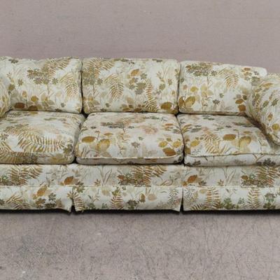 KROEHLER K-LINE FURNITURE Large Long End Floral Pattern Sofa 