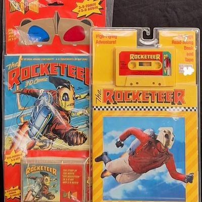 Vintage 3-D The Rocketeer Comic Book + 3-D Audio And The Rocketeer 24 Pg. Read Along Audio Book