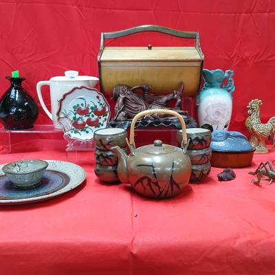 Multicultural Decor Collection W/ Ironwood Statuette And More