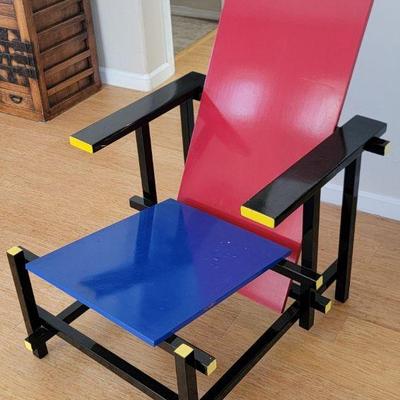 Handmade Metal Chair After Gerrit Thomas Rietveld...