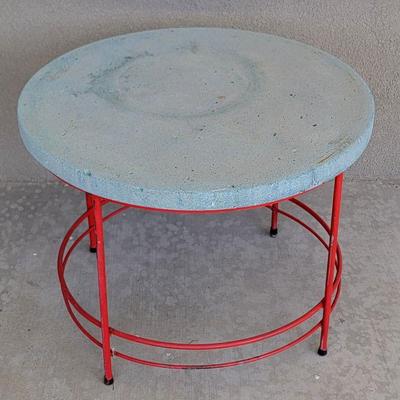 Handmade Metalwork MCM Table w/ Lightweight Concrete Top...