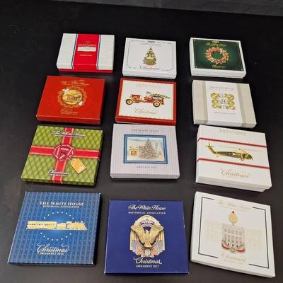 12 White House Historical Association NIB Ornaments 
