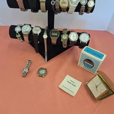 Lot of Watches Westclox Travel Clock - Novell - Ann Klein - Timex and More