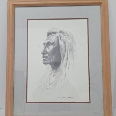 Signed Pencil Drawing by Ron Fairhair Jackson 