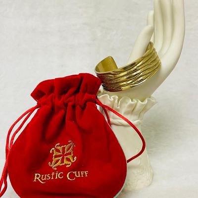 “Rustic Cuff” Gold Tone Bracelet