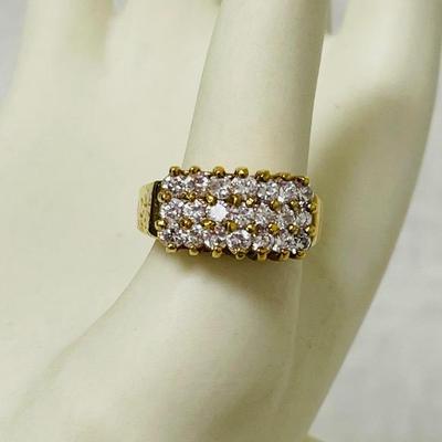 Sterling Silver Gold Tone Cocktail Ring