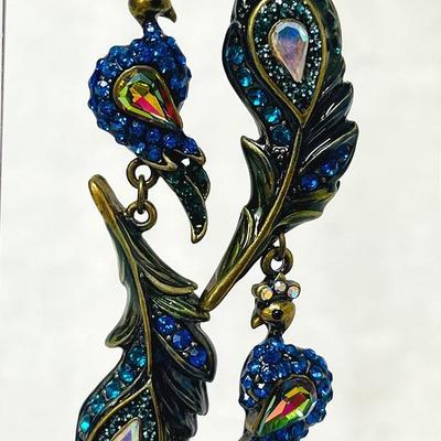 “Betsey Johnson” All Wrapped Up Peacock Earrings