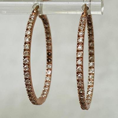 Rose Gold Tone Sterling Silver Earrings