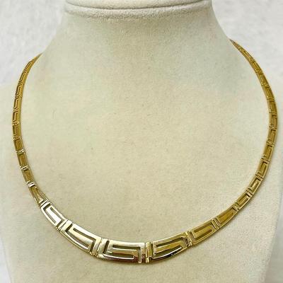 14K Gold Greek Key Necklace