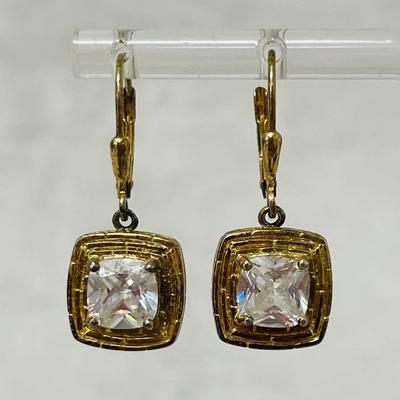 Vintage Sterling Silver Gold Tone Earrings