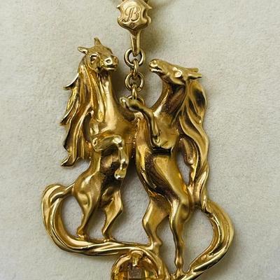 14K Gold Horses Pendant