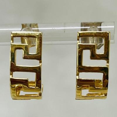 Greek Key 14K Gold Earrings