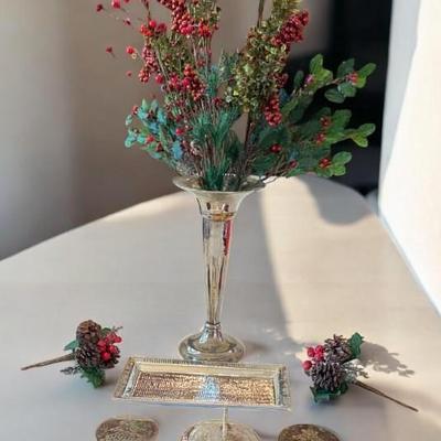 Silver Plated Noel Christmas Coasters Set of 6 and More