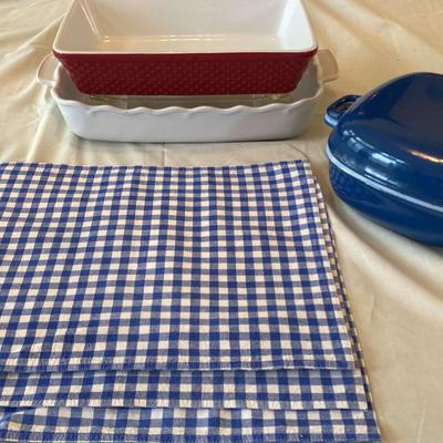 4th of July Red White & Blue Corning, Pyrex and Denmark Dutch Oven