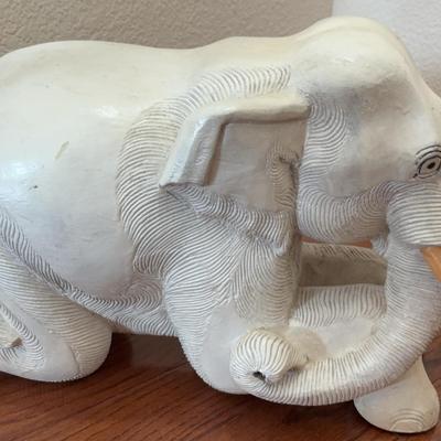 White Ceramic Elephant