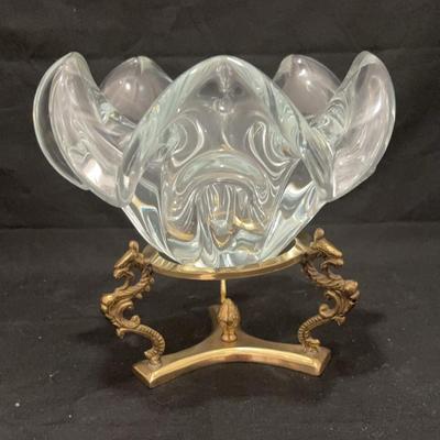 Handmade Dish With Brass Stand