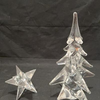 Rosenthal Crystal Candle Holder And Lead Crystal Tree