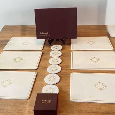 Vintage Marlborough Vinyl Table Mats  & Coasters By Clover Leaf Set of 6