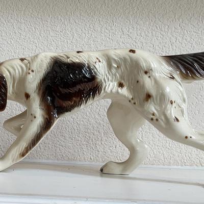Vintage Point Setter Dog Ceramic Figurine (OCI) 15-1/2 Inches Long