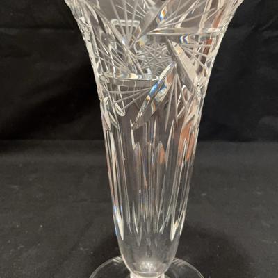 Vintage Crystal Vase With Star Of David