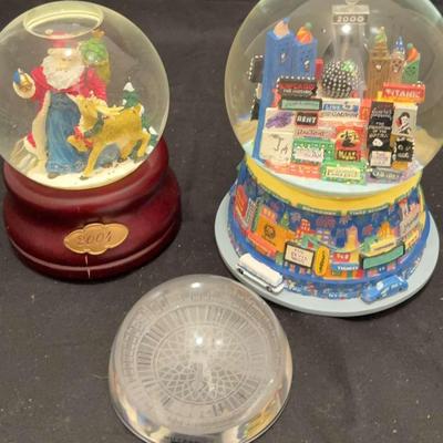 Vintage Snow Globes And Dome Magnifying Glass