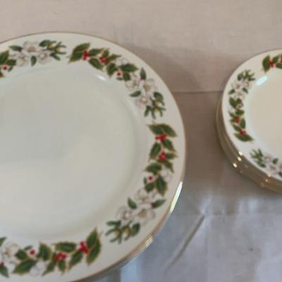 Horchow Fine Porcelain Plates And Saucers - Set Of 4 Each