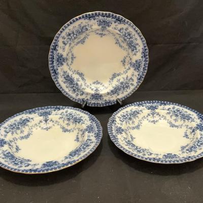 S.M. And Sons England Coronet Flow Blue Deep Plates