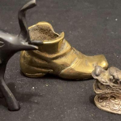 Assorted Miniature Figurines Shoe Elephant and More