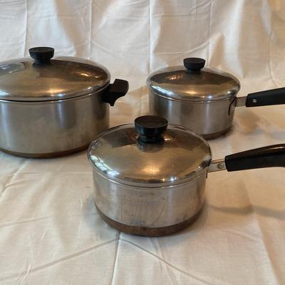 Revere Ware Pots Set of 3