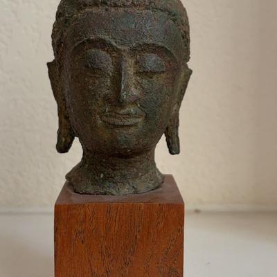 Thai Bronze Buddha Head With Certificate Of Authenticity
