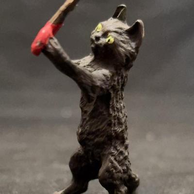 Vintage RARE Franz Bergmann Austria Cat Tailor Bronze Metal Figurine 