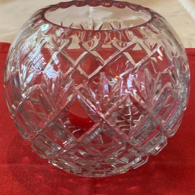 Pineapple Cut Crystal Rose Bowl