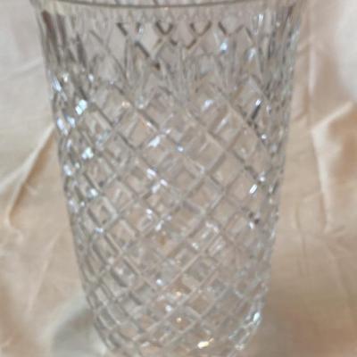 Tall Vintage Crystal Cut Heavy Vase