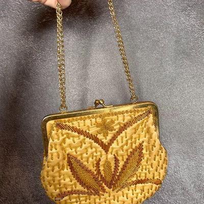 Sead Bead Gold tone Purse