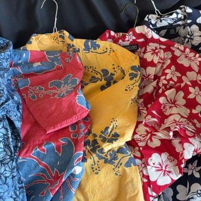5 men's patterned button up shirts sizes XXL