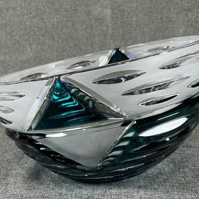 Caesar Crystal Bohemiae MIRAGE Medium Apple Bowl Azure