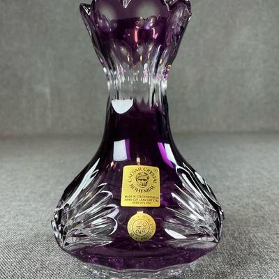 Caesar Crystal Bohemiae FOX Petite Posey Vase In Violet