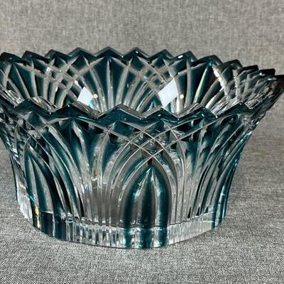 Caesar Crystal Bohemiae Gothic Large Canistrum Bowl In Azure