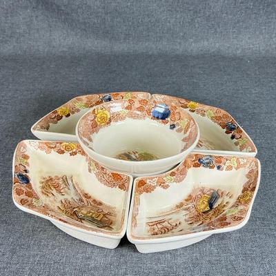MCM Nasco Woodland Mountain 5 Piece Ceramic Serving Set