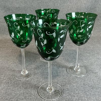 LENOX Emerald Green Stemware Set Of 4