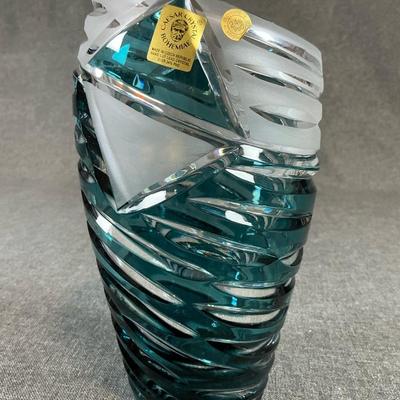 Caesar Crystal Bohemiae Mirage Medium Chamber Vase In Azure By Kunst 