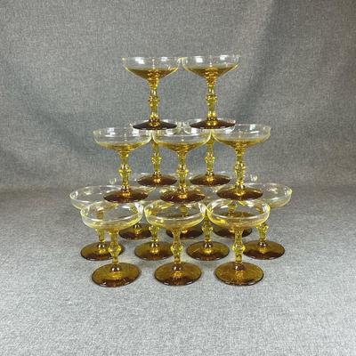 Vintage MCM Yellow Ombre Champagne Glasses #1