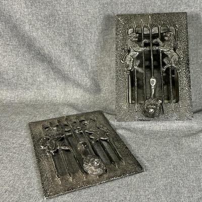 Vintage Speakeasy Style Door Knocker And Peephole With Lion Heraldry #3
