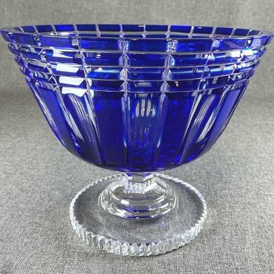 Caesar Crystal Bohemiae NORA Medium Cherry Compote In Cobalt 