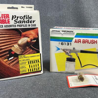 Air Brush Kit W Extra Coupler And Profile Sander 17 Pc Assorted Profiles In Case