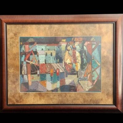 Framed Mary Sloan Painting- Abstract Architectural Still Life
