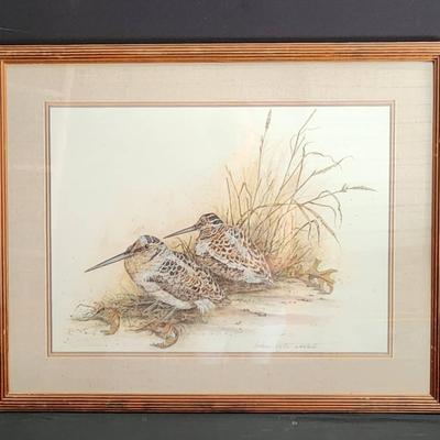 Framed Barbara Blithe Winstead Print - "Shorebirds" - Signed & Dated 1976