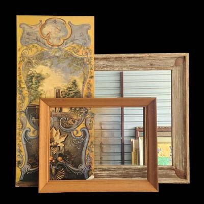 Variety of Decorative Pieces - Frame, Picture, and Rustic Mirror!