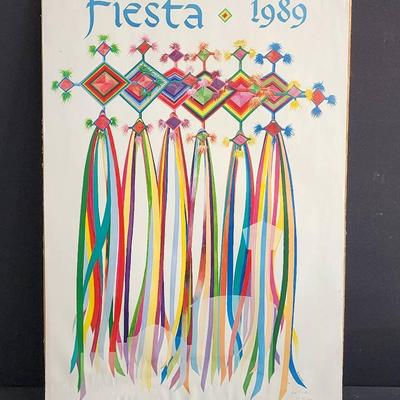 Rare 1989 Fiesta Poster Signed by R. Rocha!